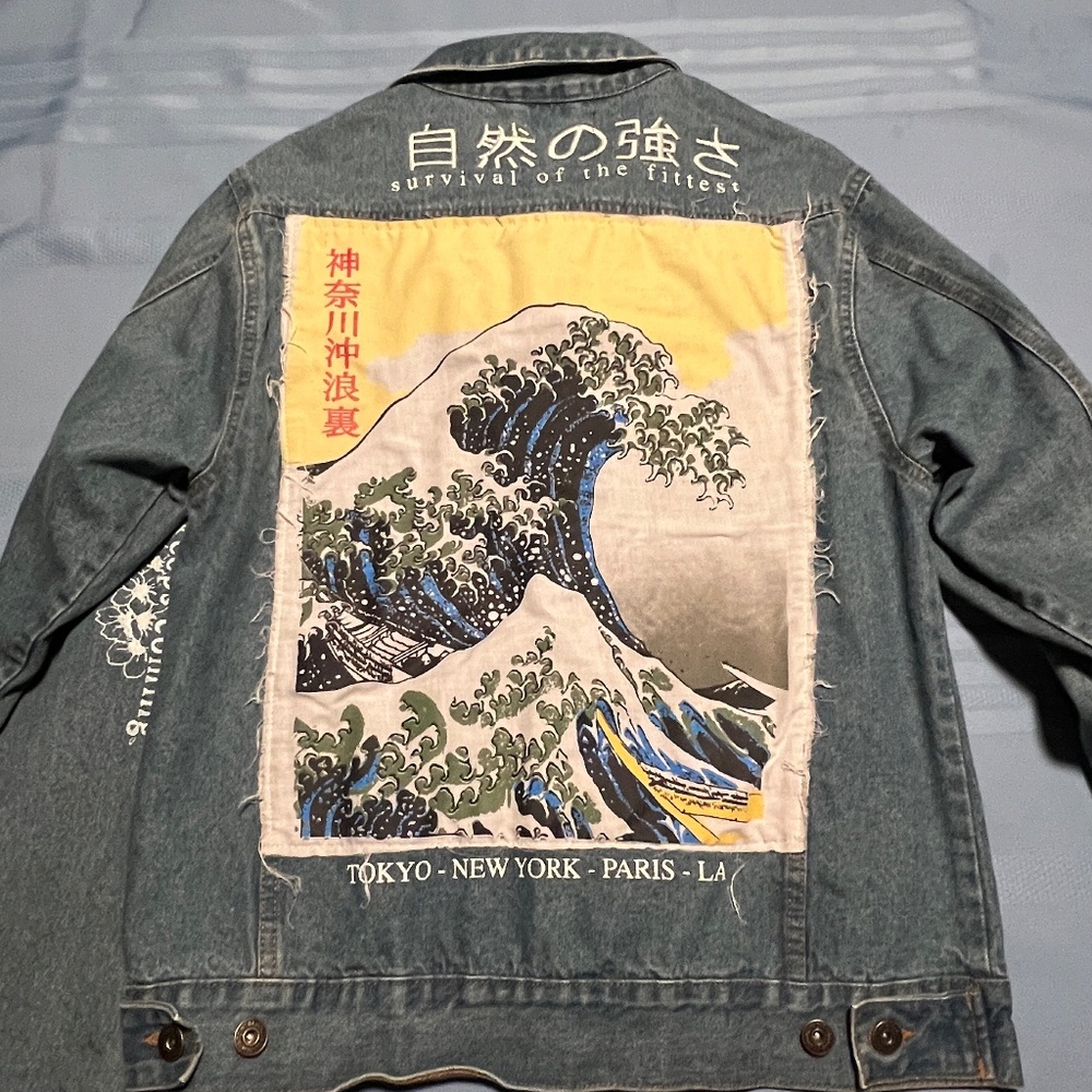 Custom Designed Denim Jacket Medium - Picture 2 of 10